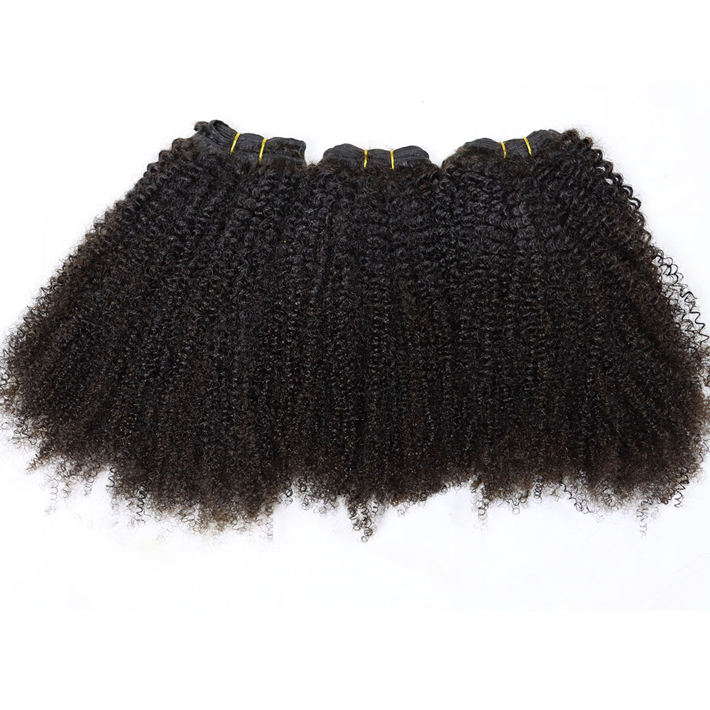 Afro Curly 3 Bundles Virgin Small Tight Curly Brazilian Human Hair