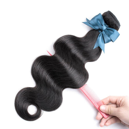 (B1)Brazilian Hair Body Wave 3 Bundles With 4x4 Closure Human Hair Extension for women