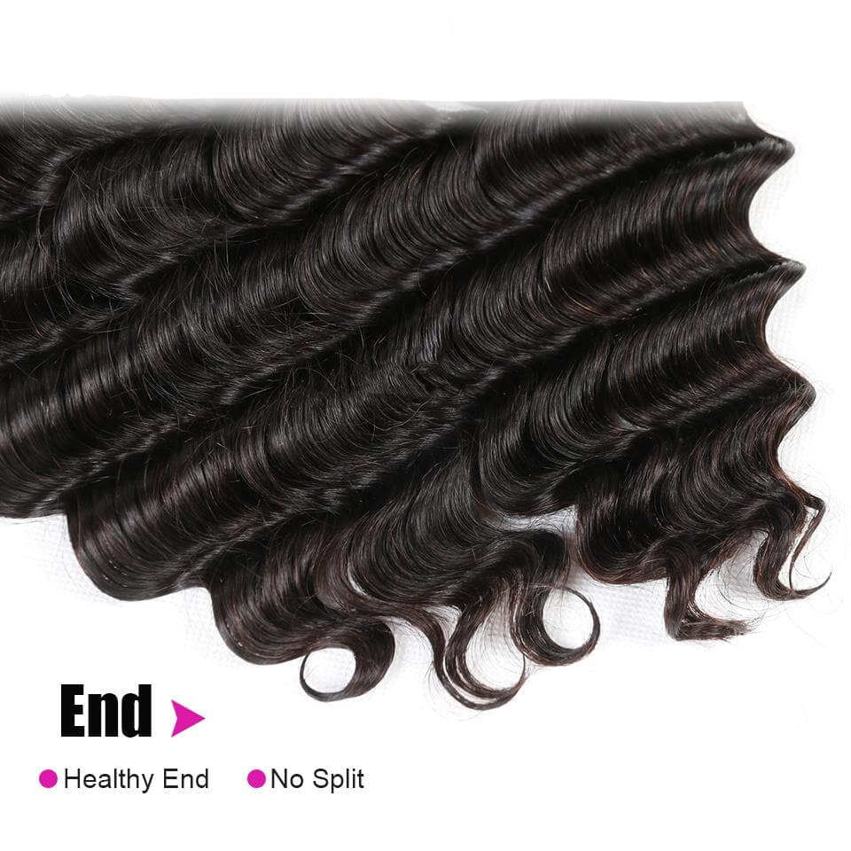Loose Deep Wave Peruvian Hair 3 Bundles with 4x4 Closure / 13x4 Frontal  100% Human Hair extension