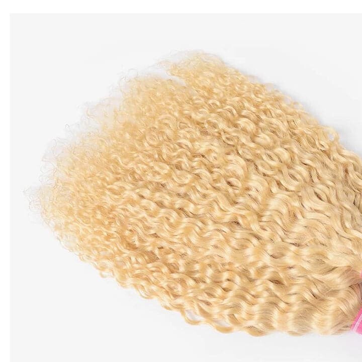 613 Blonde Water Wave 3 Bundles human hair 10A Brazilian Hair Weave Natural Color