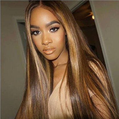 Highlight #4/27 Straight 3 Bundles 100% Virgin Human Hair Extension