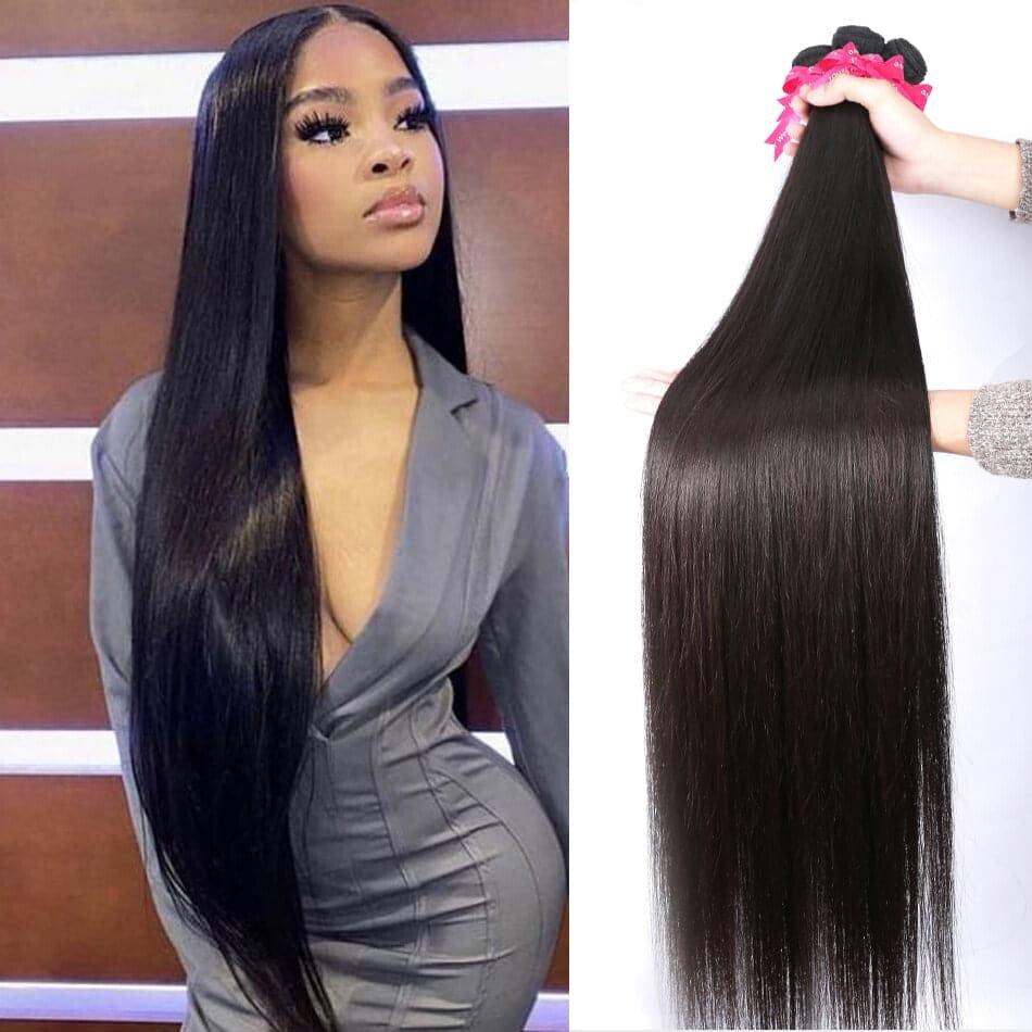 3 Bundles Indian Straight Virgin Human Hair Extension 8-40 inches