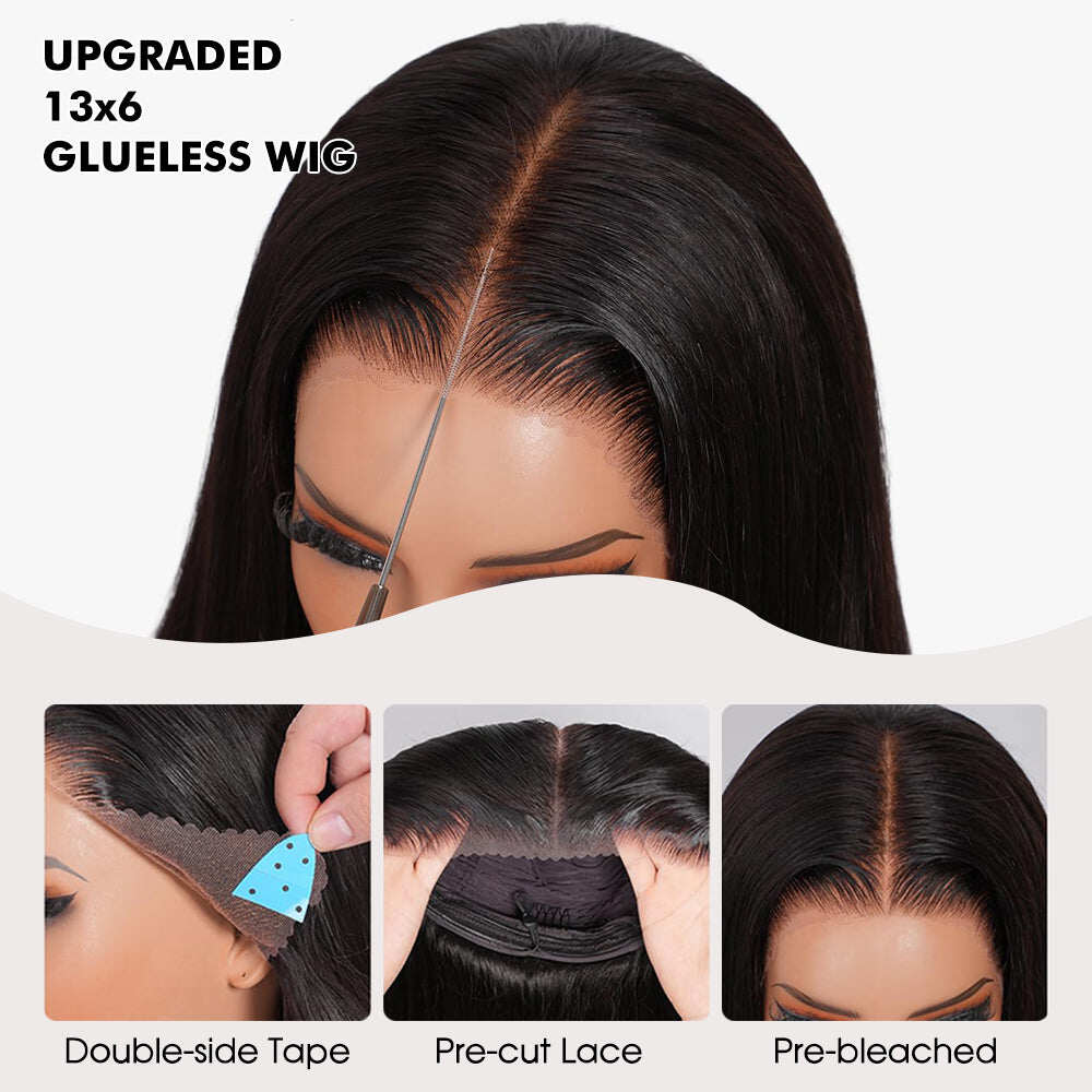 Pull & Go Glueless Wig Highlight 4/27 Honey Blonde Body Wave 13×6 HD Lace Wig Invisible Knots Natural Hairline