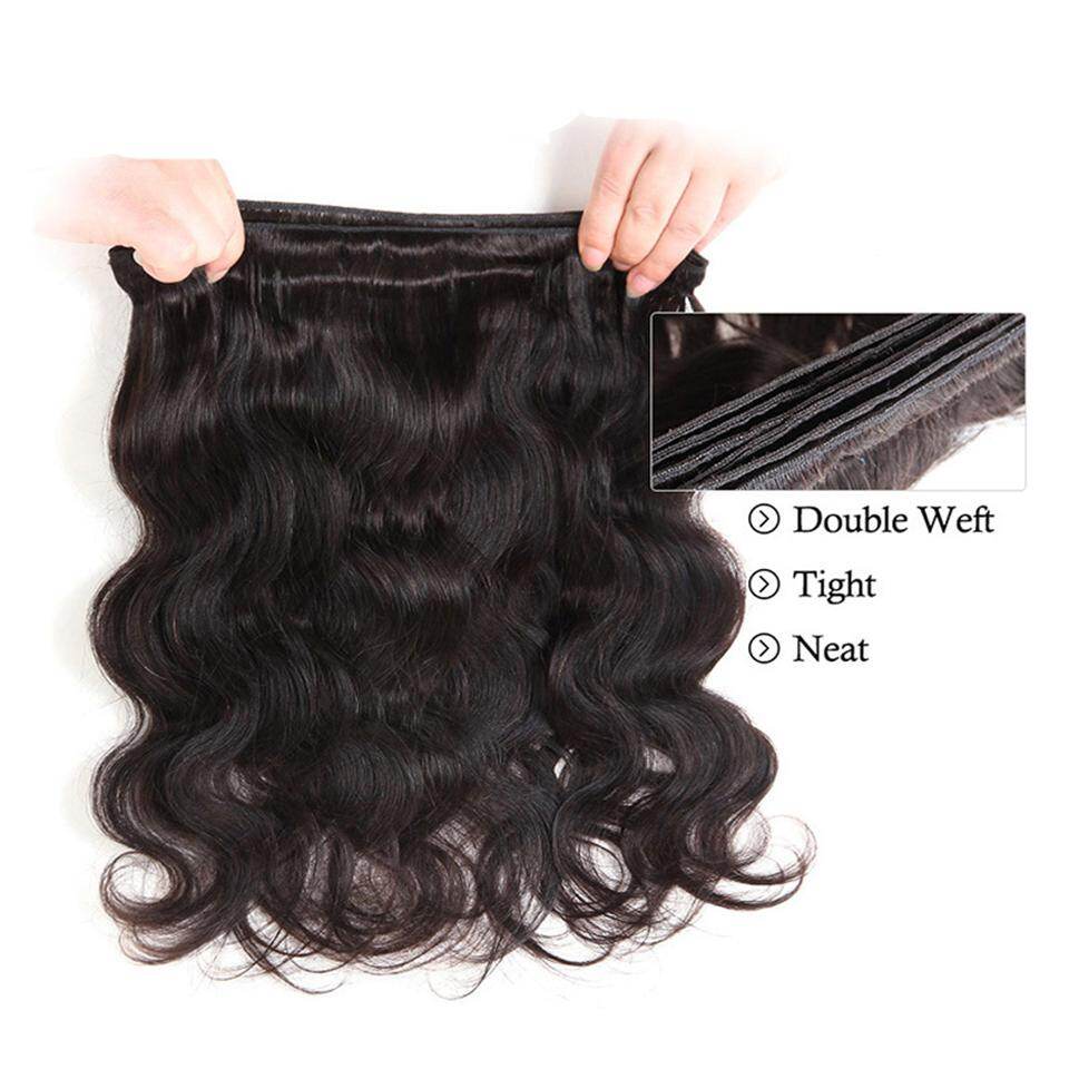 (B1) Body Wave Bundles Human Hair 3 Bundles Natural Black Color Brazilian Virgin Weave Bundles Hair Extensions