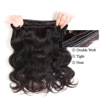 (B1) Body Wave Bundles Human Hair 3 Bundles Natural Black Color Brazilian Virgin Weave Bundles Hair Extensions