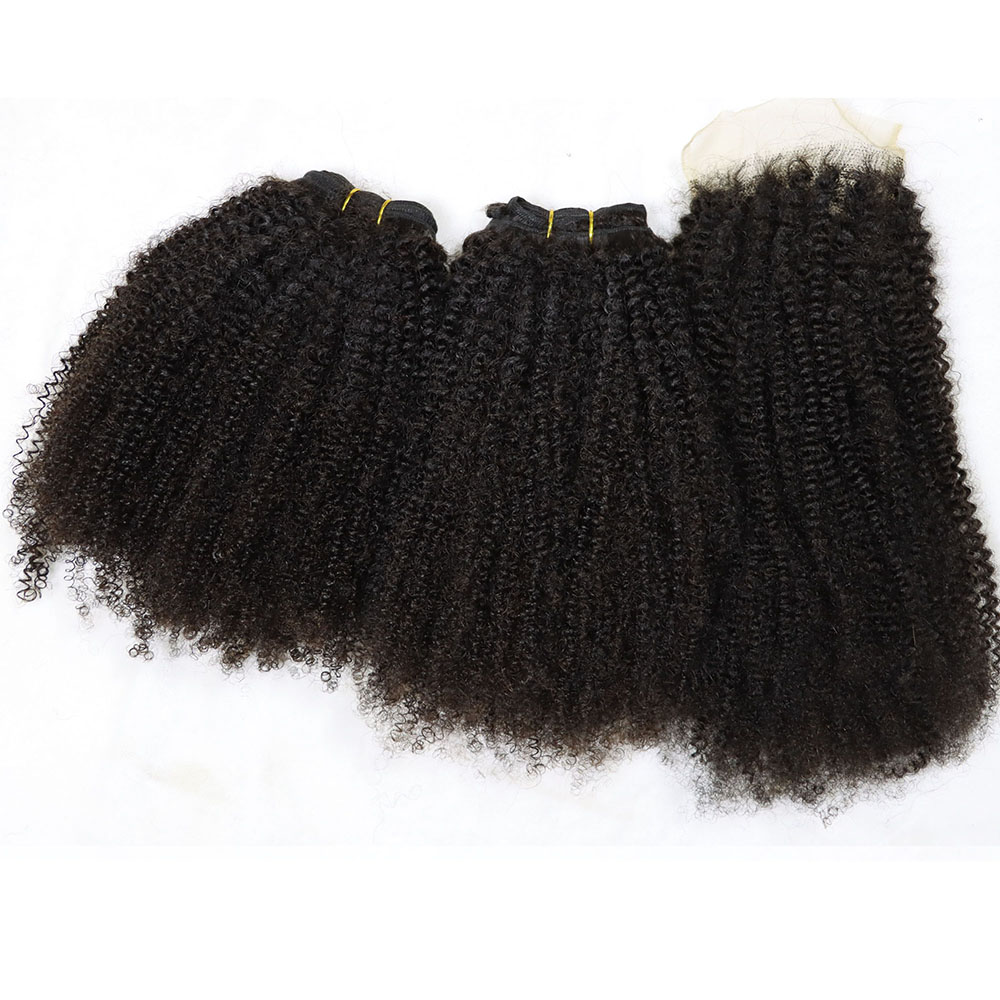Afro Curly 3 Bundles Virgin Small Tight Curly Brazilian Human Hair