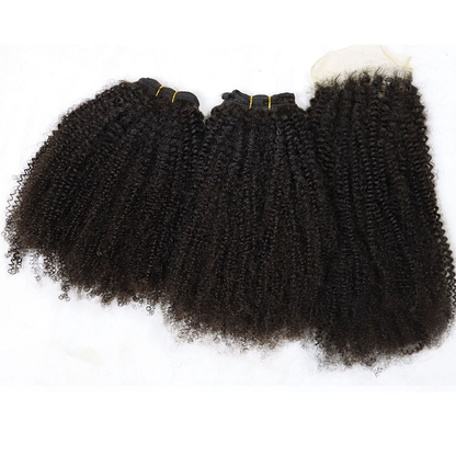 Afro Curly 3 Bundles Virgin Small Tight Curly Brazilian Human Hair