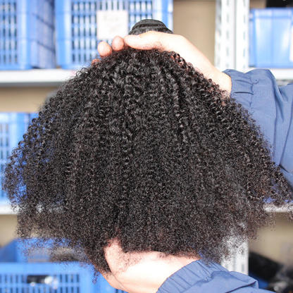 Afro Curly 3 Bundles Virgin Small Tight Curly Brazilian Human Hair