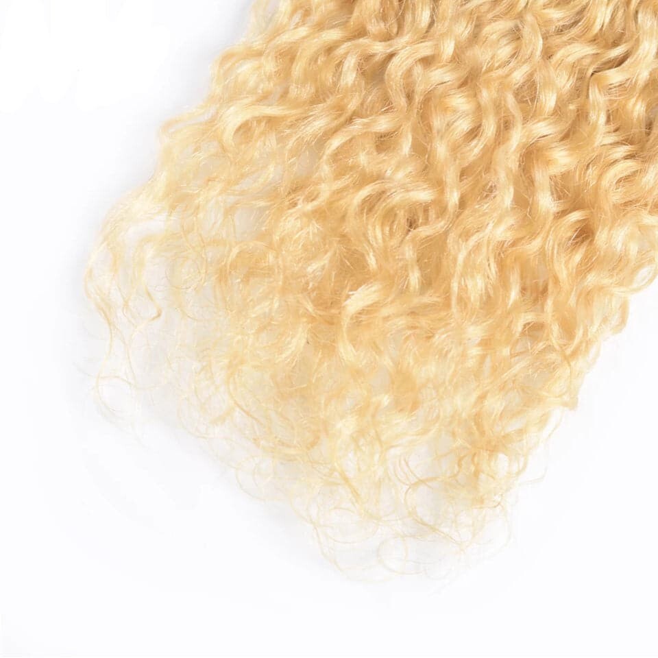 613 Blonde Water Wave 3 Bundles human hair 10A Brazilian Hair Weave Natural Color