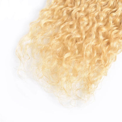 613 Blonde Water Wave 3 Bundles human hair 10A Brazilian Hair Weave Natural Color
